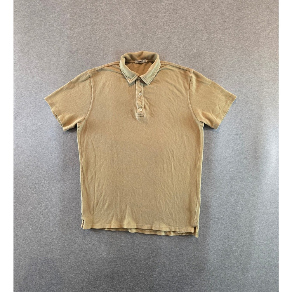 Buck Mason Polo Shirt Mens Small Tan Short Sleeve Cotton Made in USA BM11016.131